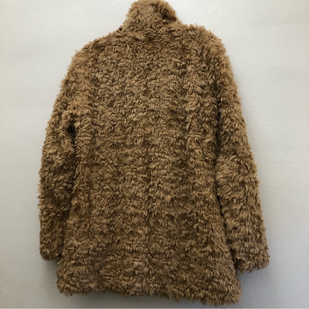 Karen Kane Long Sleeve Faux Fur Shawl Collar Jacket Women's Size S Camel - Picture 8 of 9